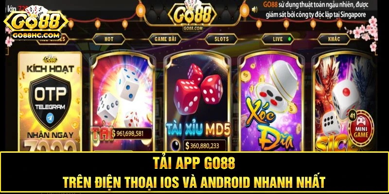Kho trò chơi đổi thưởng đa dạng trong app Go88 sau khi đăng nhập thành công