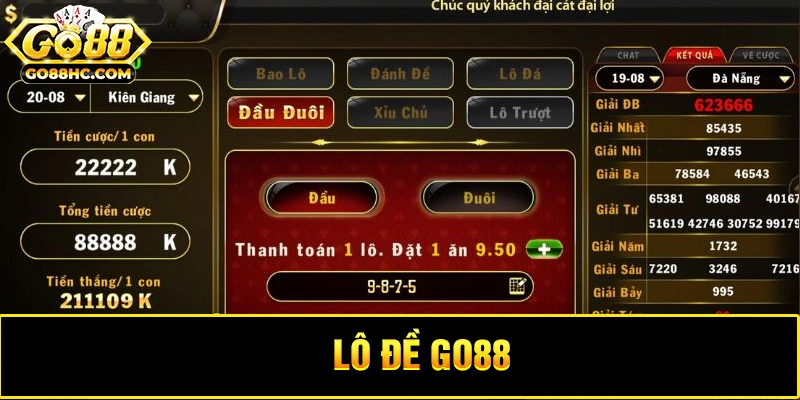 Ưu điểm lô đề Go88 tỷ lệ cao bảo mật tốt giao diện dễ dùng