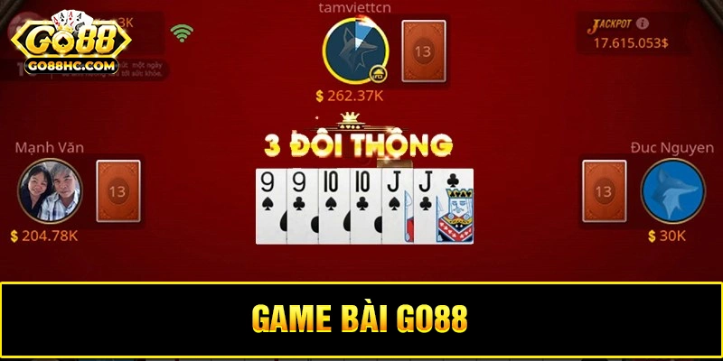 Ván bài tiến lên miền Nam trong giao diện game Go88